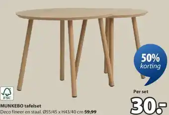 Jysk Munkebo tafelset aanbieding