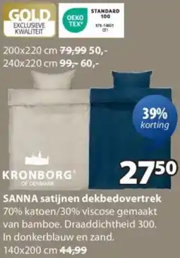 Jysk Sanna satijnen dekbedovertrek aanbieding