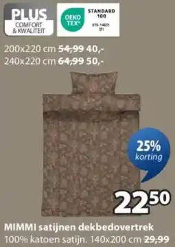 Jysk Mimmi satijnen dekbedovertrek aanbieding