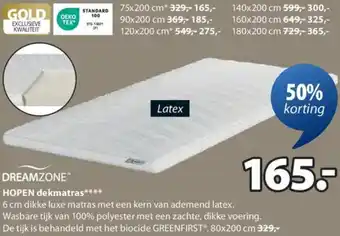 Jysk Hopen dekmatras aanbieding