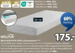 Jysk WELLPUR KVITA GF85 schuimmatras aanbieding