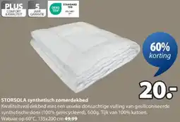 Jysk Storsola synthetisch zomerdekbed aanbieding