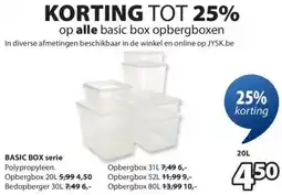 Jysk Basic box serie aanbieding