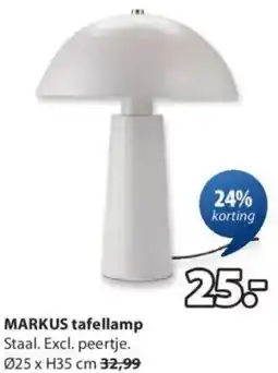 Jysk Markus tafellamp aanbieding
