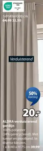 Jysk Aldra verduisterend gordijn aanbieding