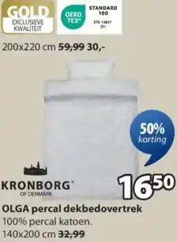 Jysk Olga percal dekbedovertrek aanbieding