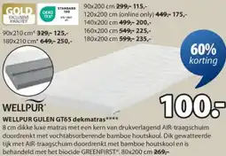 Jysk WELLPUR GULEN GT65 dekmatras aanbieding