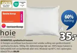 Jysk Downfeel synthetisch kussen aanbieding