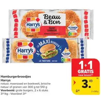 Carrefour Market Hamburgerbroodjes Harrys aanbieding