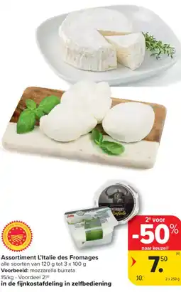 Carrefour Market Assortiment L'Italie des Fromages aanbieding