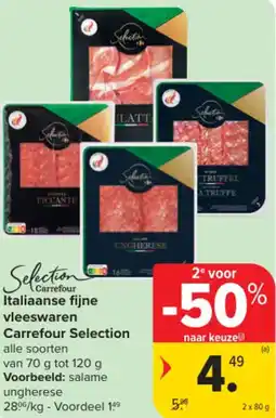 Carrefour Market Italiaanse fijne vleeswaren Carrefour Selection aanbieding