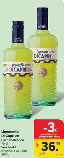 Carrefour Market Limoncello Di Capri en Fernet Branca aanbieding