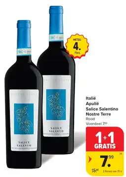 Carrefour Market Italië Apulië Salice Salentino Nostre Terre aanbieding