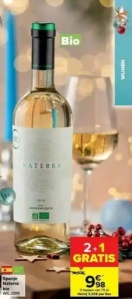 Carrefour Spanje naterra bio wit aanbieding