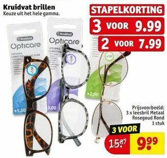 Kruidvat Leesbril metaal rosegoud rond aanbieding