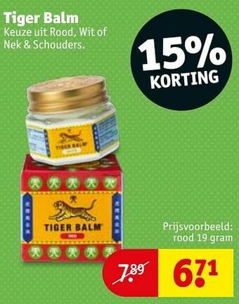 Kruidvat Tiger balm rood aanbieding