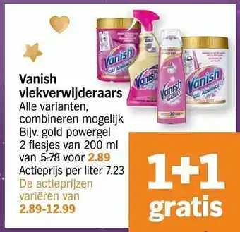 Albert Heijn Vanish vlekverwijderaars gold powergel aanbieding