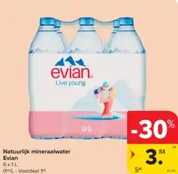 Carrefour Market Natuurlijk mineraalwater Evian aanbieding