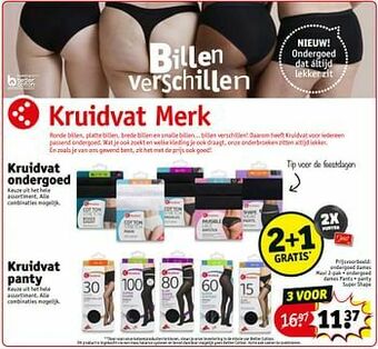 Kruidvat Ondergoed dames maxi + ondergoed dames pants + panty super shape aanbieding