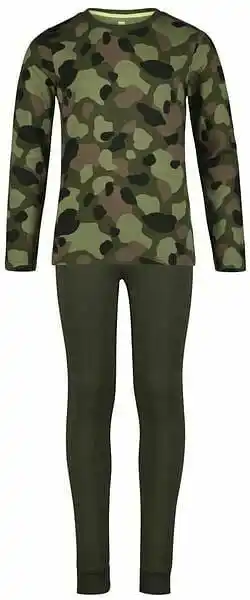 HEMA HEMA Kinderpyjama Katoen/stretch Camo Groen (groen) aanbieding