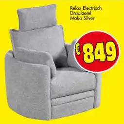 Budget Meubelen Relax Electrisch Draaizetel Maka Silver aanbieding