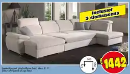 Budget Meubelen hoeksalon met uitschuifbaar bed aanbieding