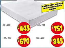 Budget Meubelen Pocketveer matras met ingebouwde topper aanbieding