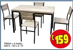 Budget Meubelen Tafelset + 4 Stoelen Tafel aanbieding