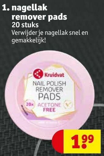 Kruidvat Nagellak remover pads aanbieding