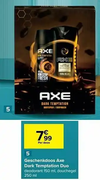 Carrefour Geschenkdoos axe dark temptation duo aanbieding
