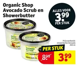 Kruidvat Organic Shop Avocado Scrub en Showerbutter aanbieding