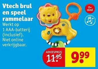 Kruidvat Vtech brul en speel rammelaar aanbieding
