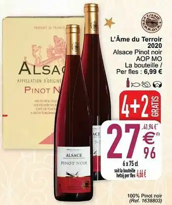 Cora L’âme du terroir 2020 alsace pinot noir aop mo aanbieding
