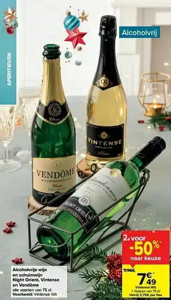 Carrefour Alcoholvrije wijn vintense wit aanbieding