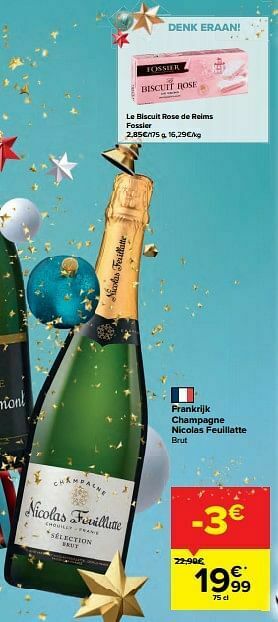 Carrefour Frankrijk champagne nicolas feuillatte brut aanbieding