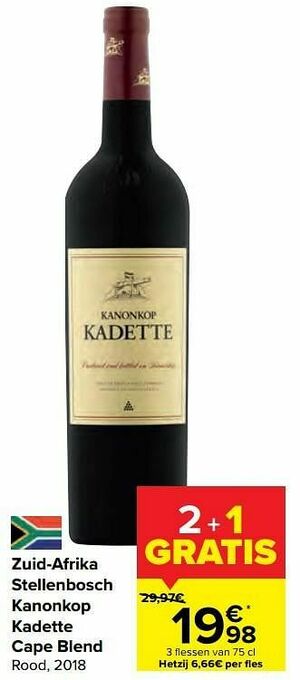 Zuid-afrika stellenbosch kanonkop kadette cape blend rood