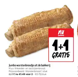 Jumbo Jumbo worstenbroodje uit de bakkerij aanbieding