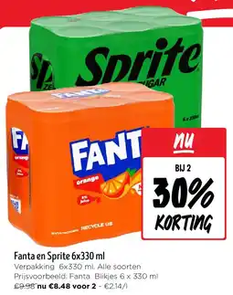 Jumbo Fanta en Sprite 6x330 ml aanbieding