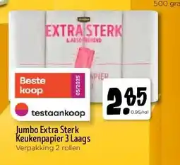 Jumbo Jumbo Extra Sterk Keukenpapier 3 Laags Verpakking 2 rollen aanbieding