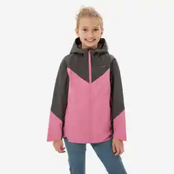 Decathlon Regenjas voor wandelen meisjes 7-15 jaar MH500 roze aanbieding