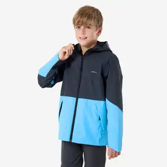 Decathlon Wandelregenjas voor kinderen MH500 blauw/grijs 7-15 jaar aanbieding