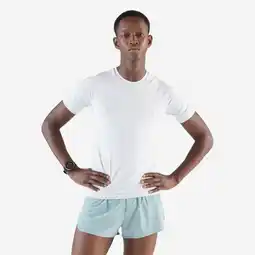 Decathlon T-SHIRT DE RUNNING 500 CONFORT SLIM SANS COUTURES BLANC aanbieding