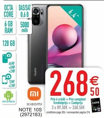 Cora Xiaomi Note 10S aanbieding