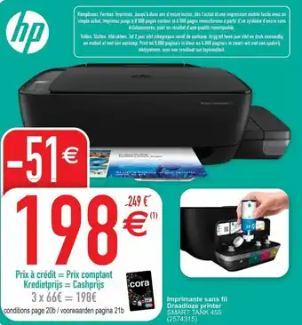 Cora Imprimante sans fil Draadloze printer Smart Tank 455 aanbieding