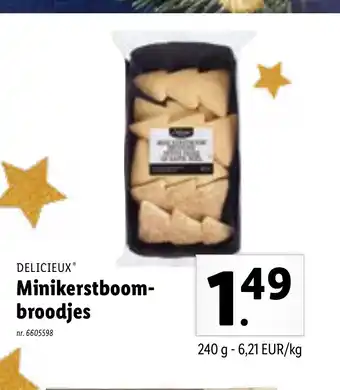 Lidl Delicieux Minikerstboombroodjes 240g aanbieding
