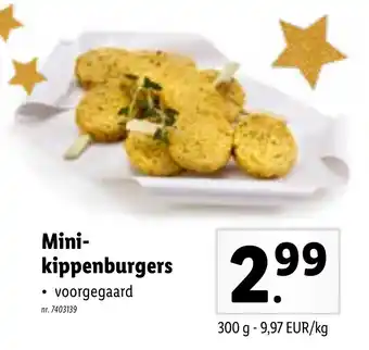 Lidl Mini kippenburgers 300g aanbieding