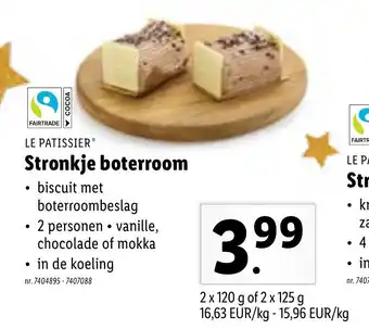 Lidl Le Patissier Stronkje boterroom 2 x 120g aanbieding