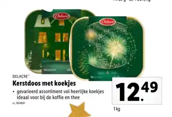 Lidl Delacre Kerstdoos met koekjes 1kg aanbieding