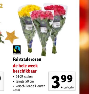 Lidl Fairtraderozen per boeket aanbieding