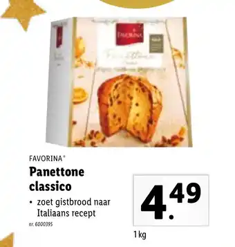 Lidl Favorina Panettone classico 1kg aanbieding